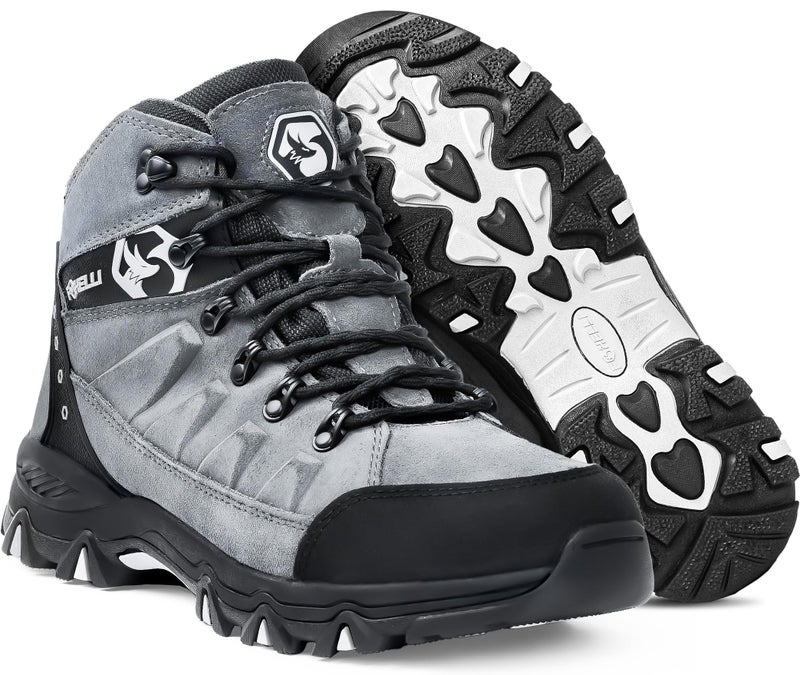 Foxelli Menâ€™s Hiking Boots â€“ Waterproof Breathable & Lightweight Suede Leather Hiking Boots for Men - Image 1